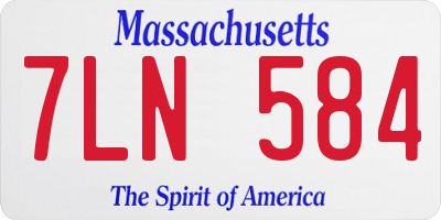 MA license plate 7LN584