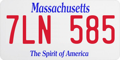 MA license plate 7LN585