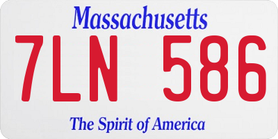 MA license plate 7LN586