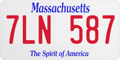 MA license plate 7LN587