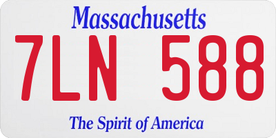 MA license plate 7LN588