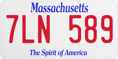 MA license plate 7LN589