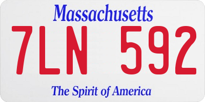 MA license plate 7LN592