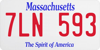 MA license plate 7LN593