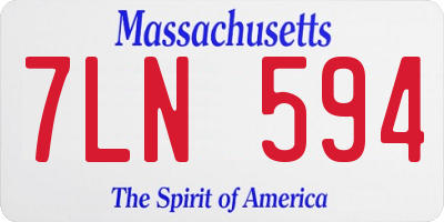 MA license plate 7LN594