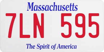 MA license plate 7LN595