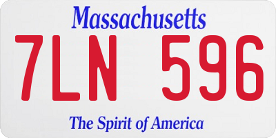 MA license plate 7LN596