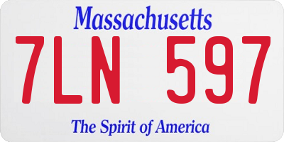 MA license plate 7LN597