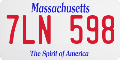 MA license plate 7LN598