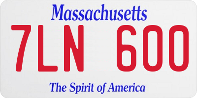 MA license plate 7LN600