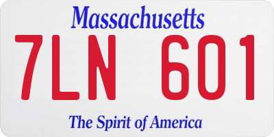 MA license plate 7LN601