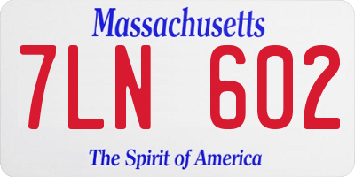 MA license plate 7LN602