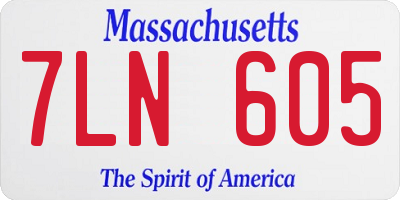 MA license plate 7LN605