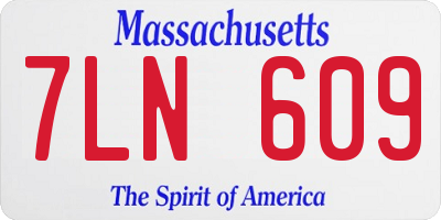 MA license plate 7LN609