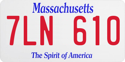 MA license plate 7LN610