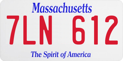 MA license plate 7LN612