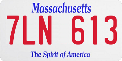 MA license plate 7LN613