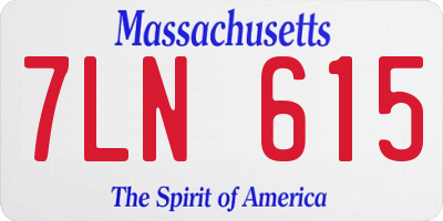 MA license plate 7LN615