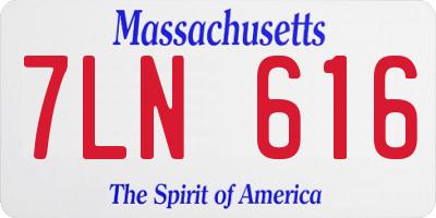MA license plate 7LN616