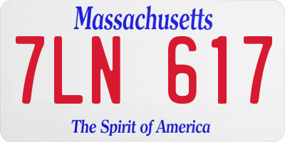 MA license plate 7LN617