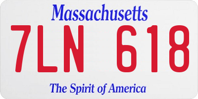 MA license plate 7LN618