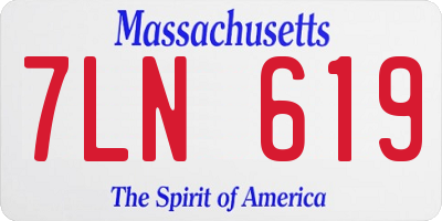 MA license plate 7LN619
