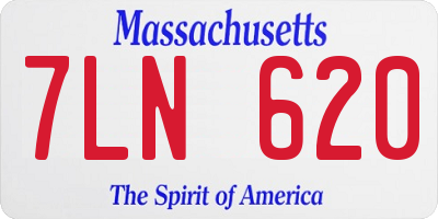 MA license plate 7LN620