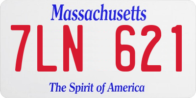 MA license plate 7LN621