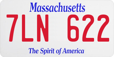 MA license plate 7LN622