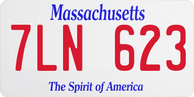 MA license plate 7LN623