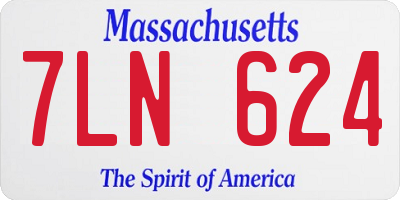 MA license plate 7LN624