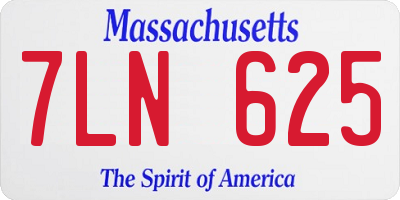 MA license plate 7LN625