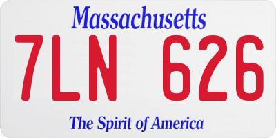 MA license plate 7LN626