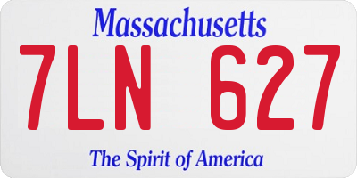 MA license plate 7LN627
