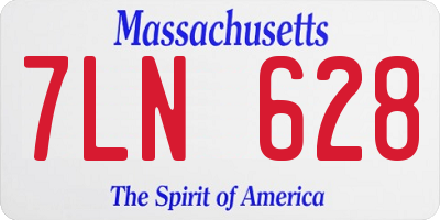 MA license plate 7LN628
