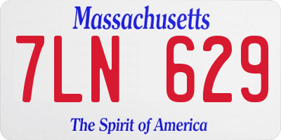 MA license plate 7LN629