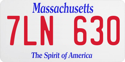 MA license plate 7LN630