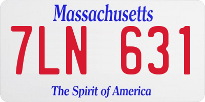 MA license plate 7LN631