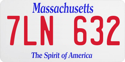 MA license plate 7LN632