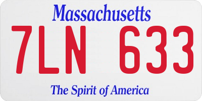 MA license plate 7LN633
