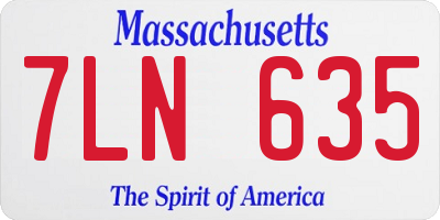 MA license plate 7LN635