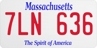 MA license plate 7LN636