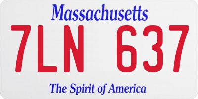 MA license plate 7LN637