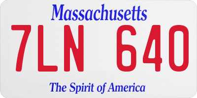 MA license plate 7LN640