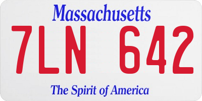 MA license plate 7LN642