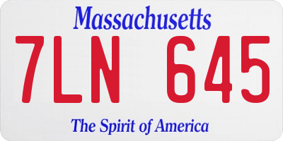 MA license plate 7LN645