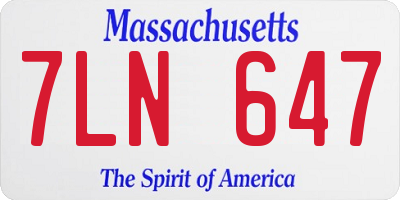 MA license plate 7LN647
