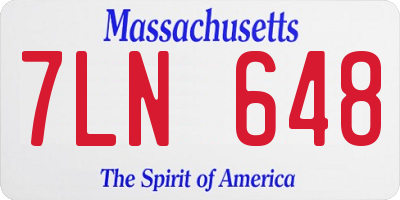 MA license plate 7LN648