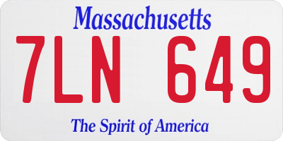 MA license plate 7LN649