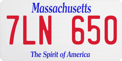 MA license plate 7LN650